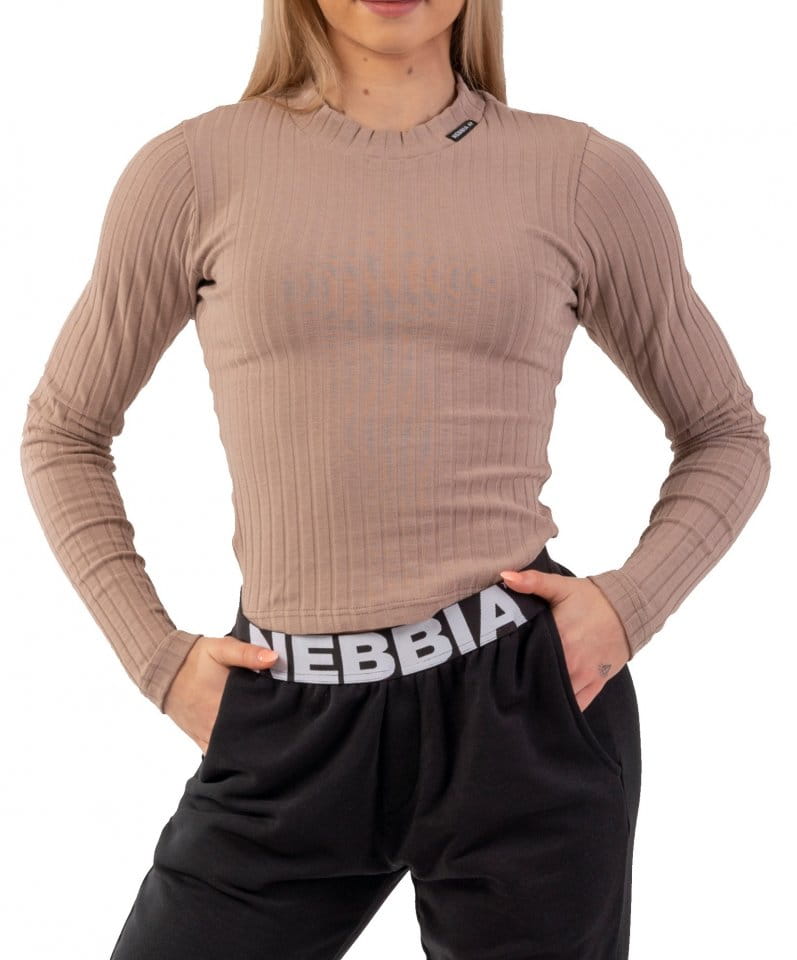 T-shirt met lange mouwen Nebbia Organic Cotton Ribbed Long Sleeve Top