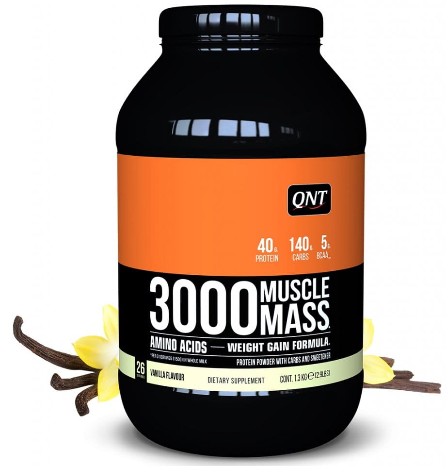 Eiwitpoeders QNT 3000 Muscle Mass Vanila- 1,3 kg
